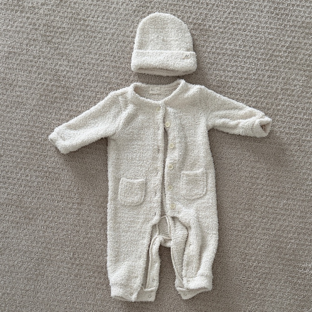 Luna + Luca Luna Cozy Teddy Pocket Jumpsuit & Matching Beanie